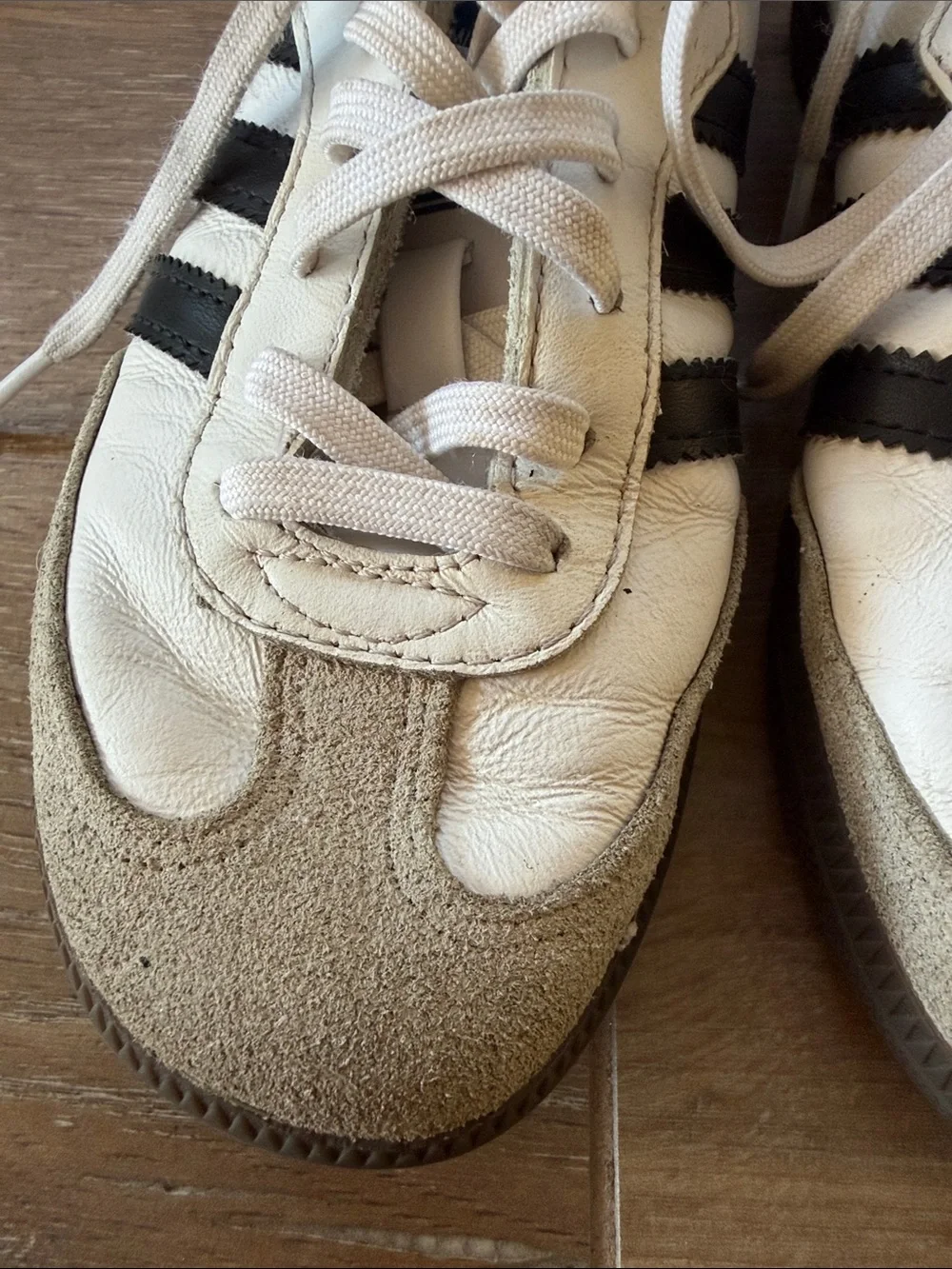 adidas Kids White and Black Samba Sneakers